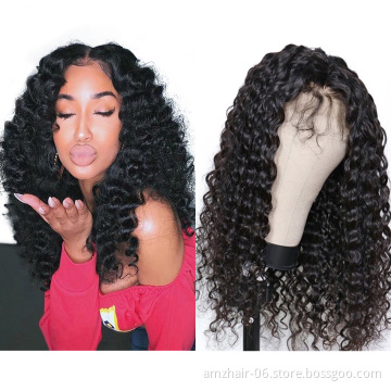 Deep Wave Lace Wig Pre Plucked Peruvian Virgin Cuticle Aligned Human Hair Lace ront Wig Full HD Lace Closure Front Wig Wholesale